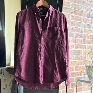 American Eagle Outfitters Maroon Slim Fit Shirt